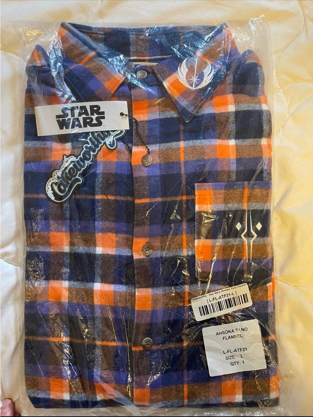 Ahsoka Tano Flannel NWT Large Rare Sealed Star Wars